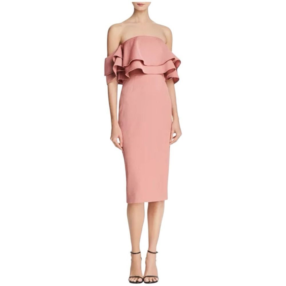 Keepsake Cold Shoulder Ruffle Dress Small